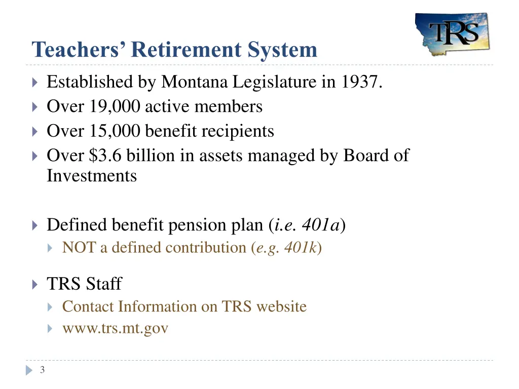 teachers retirement system