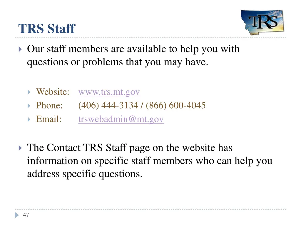trs staff