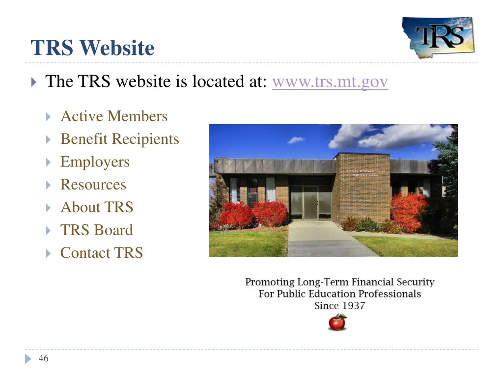 trs website