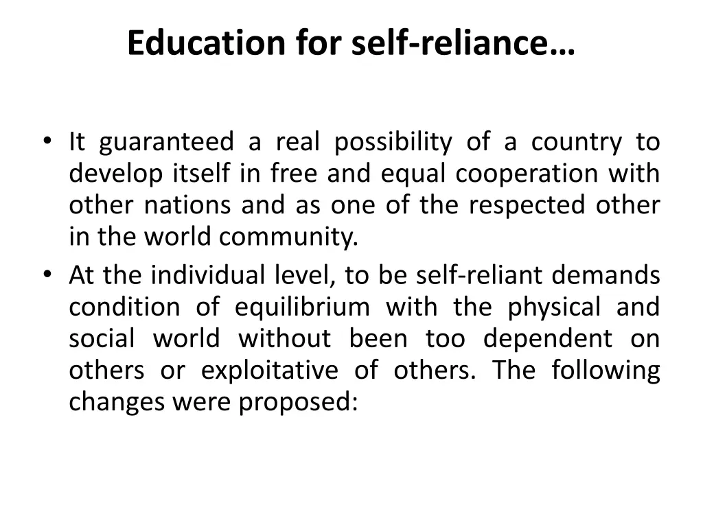 education for self reliance 1