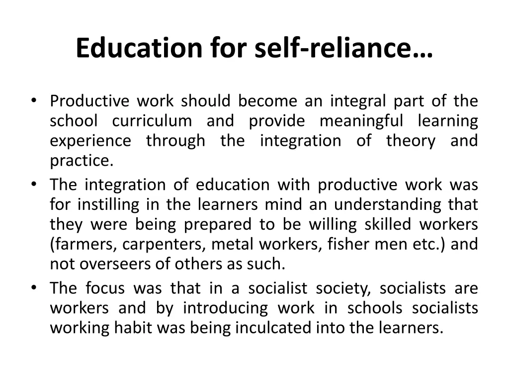 education for self reliance 3