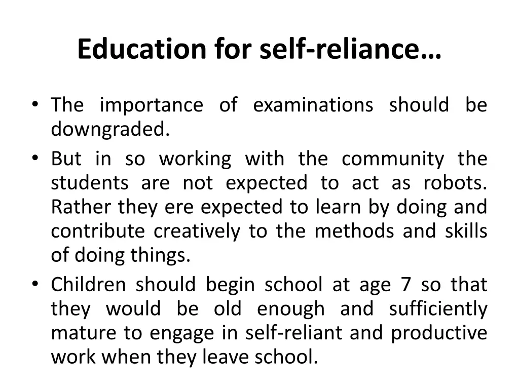 education for self reliance 4