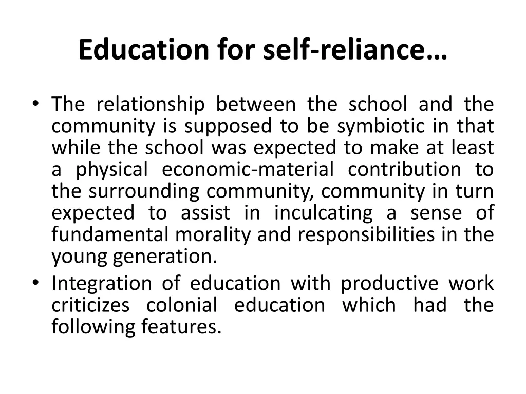 education for self reliance 7