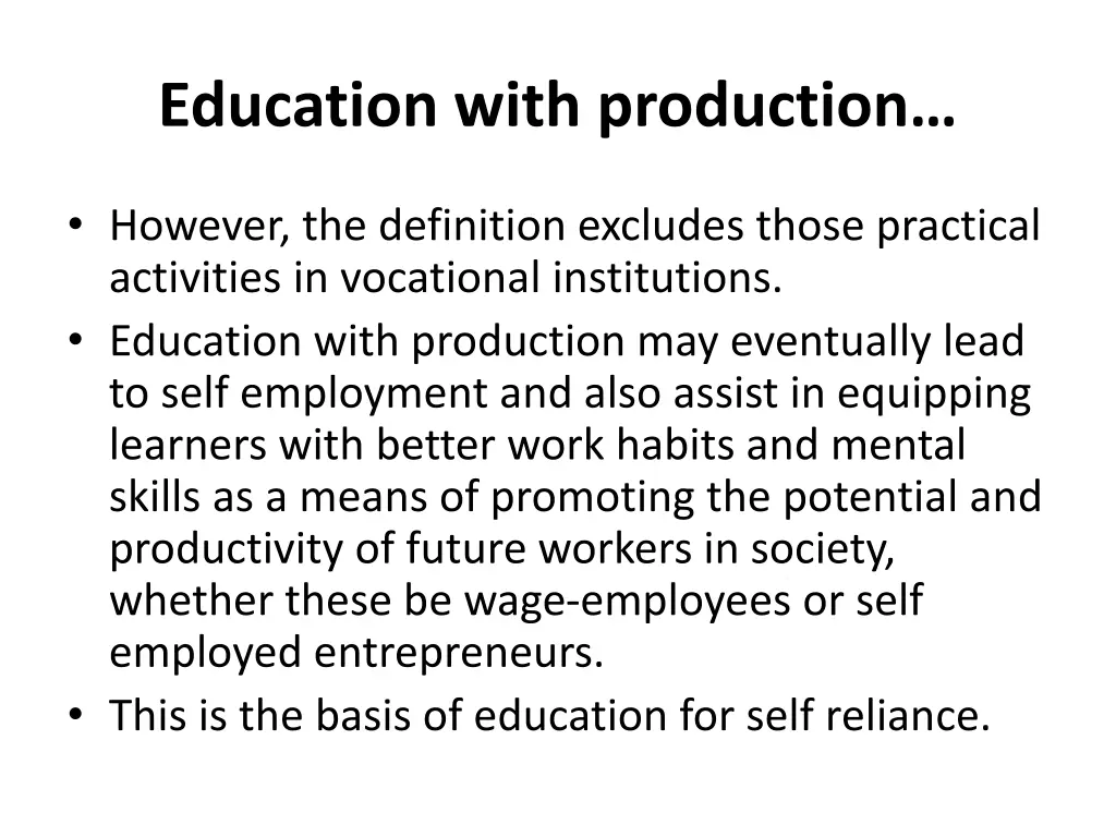 education with production 6