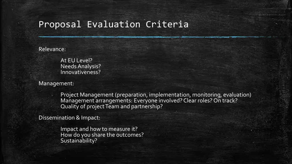 proposal evaluation criteria