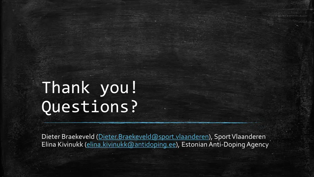 thank you questions