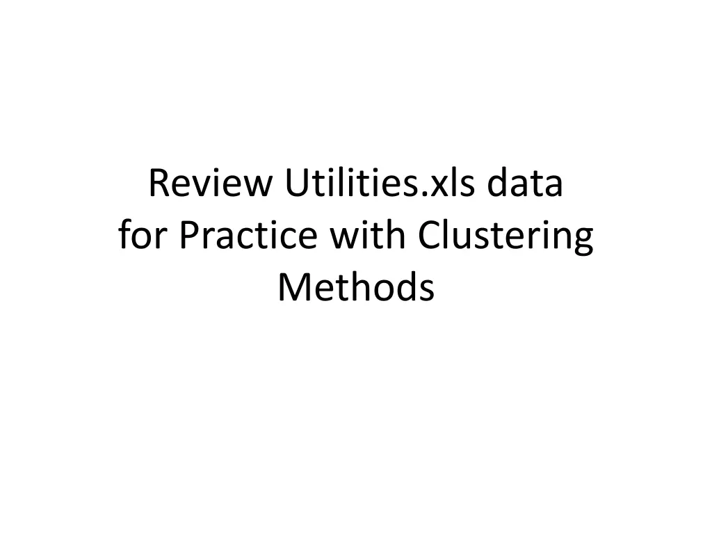 review utilities xls data for practice with