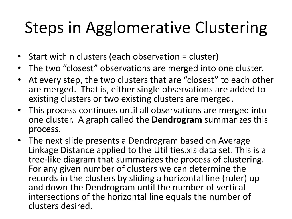 steps in agglomerative clustering