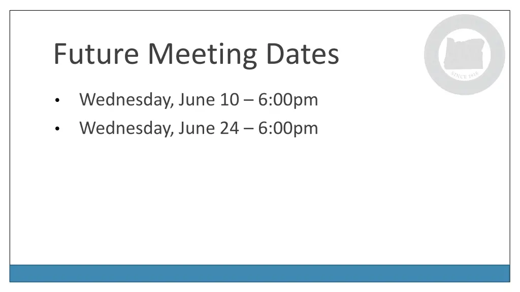future meeting dates