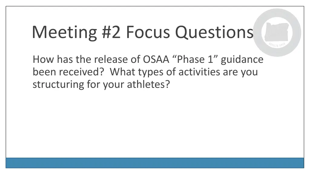 meeting 2 focus questions