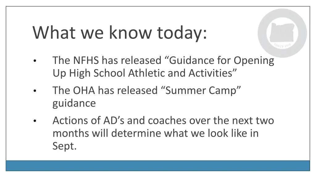 what we know today 1