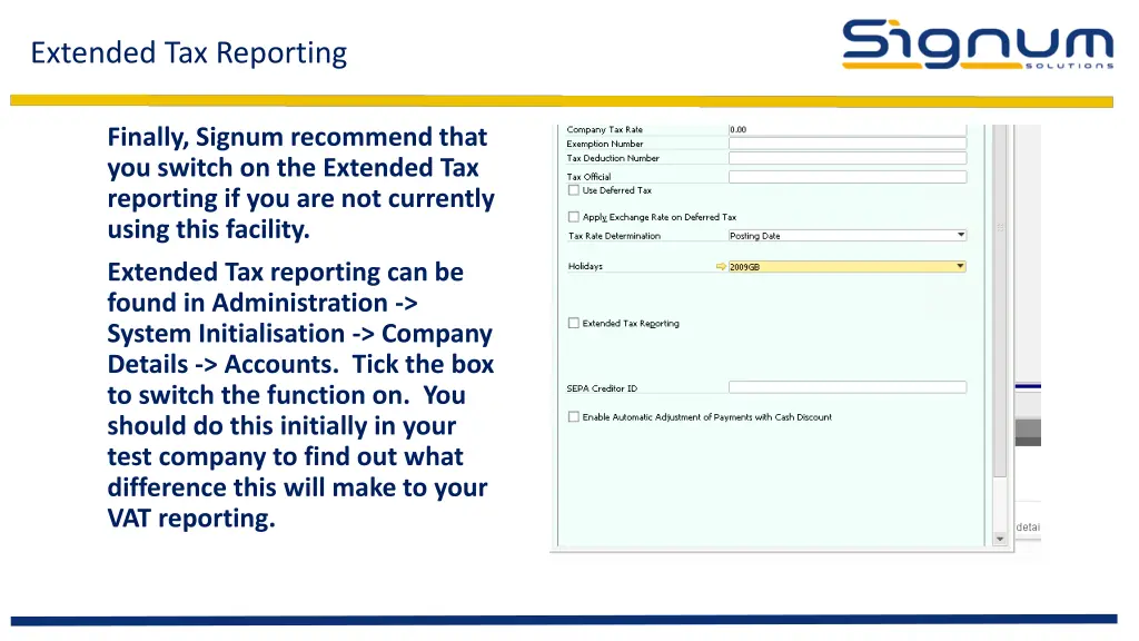extended tax reporting