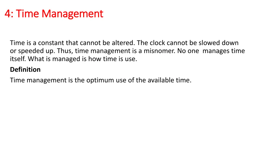 4 4 time time management management