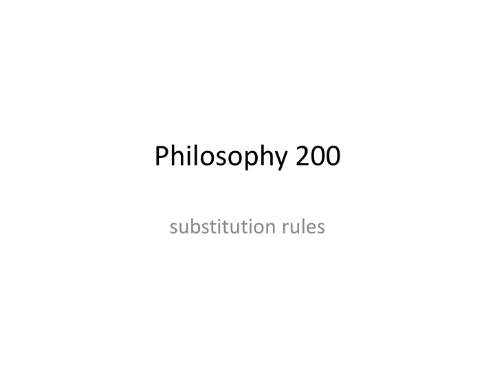 philosophy 200