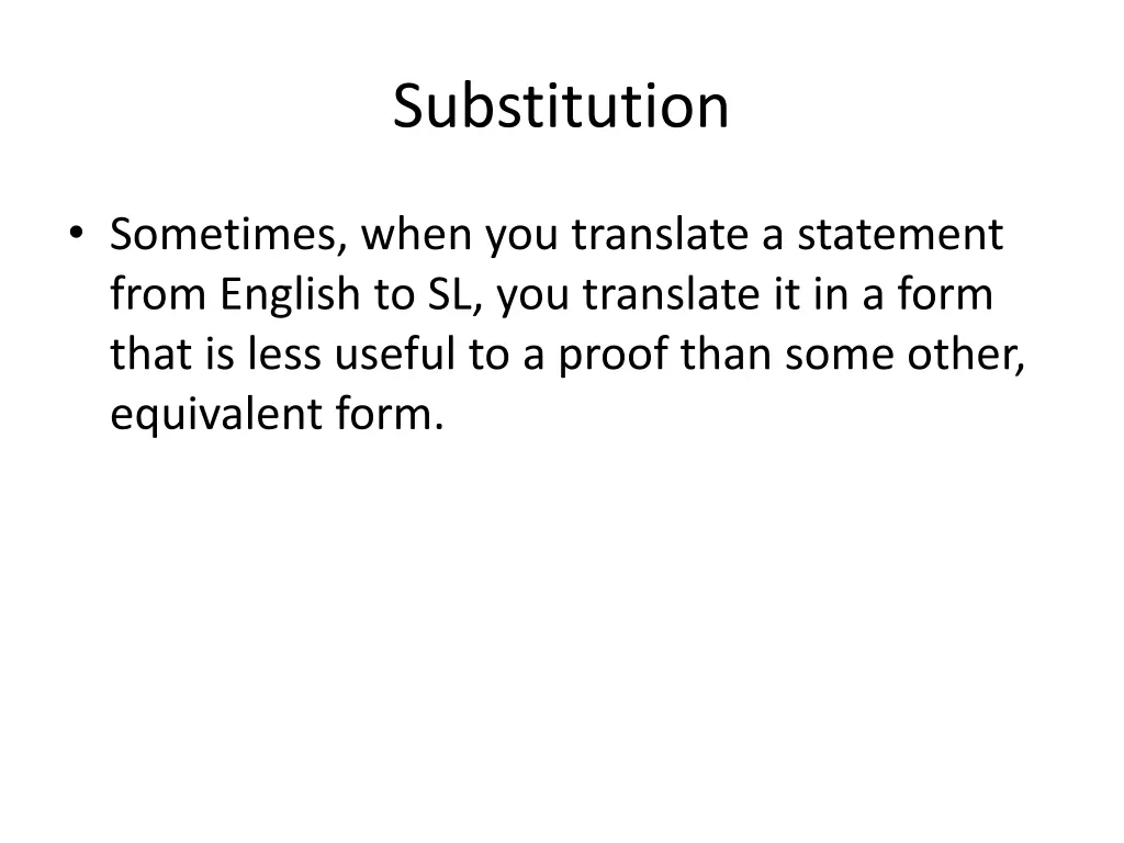 substitution
