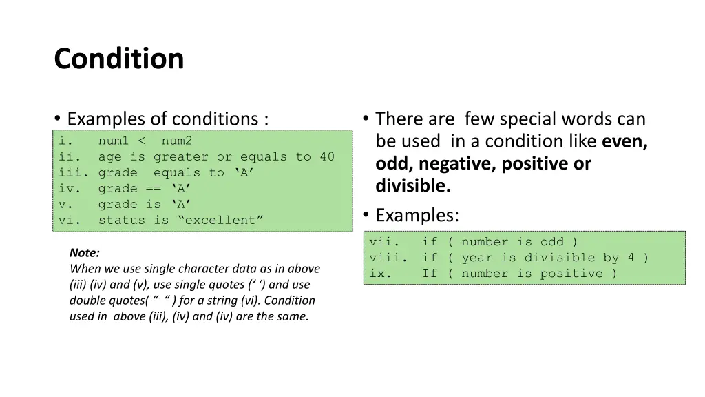 condition 1
