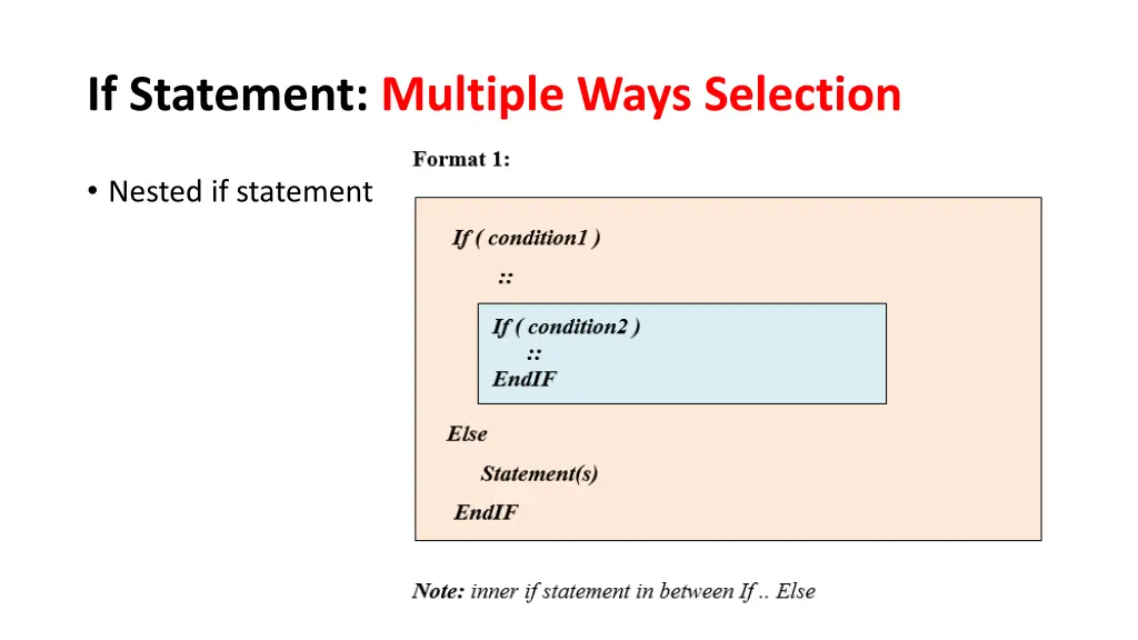 if statement multiple ways selection 2