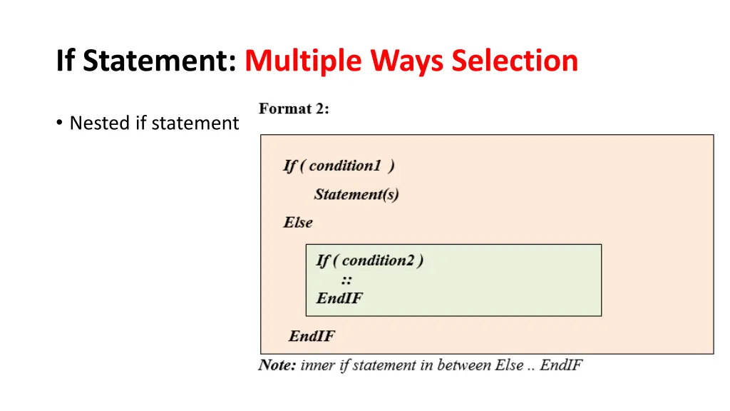 if statement multiple ways selection 3