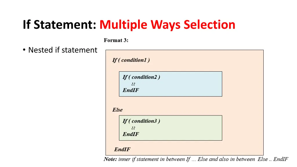 if statement multiple ways selection 4