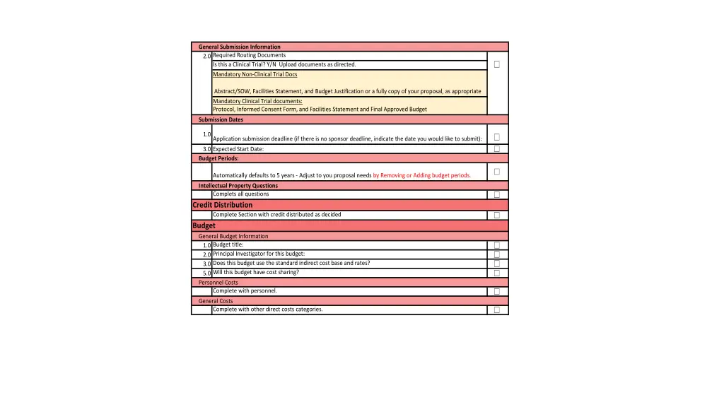 general submission information 2 0required