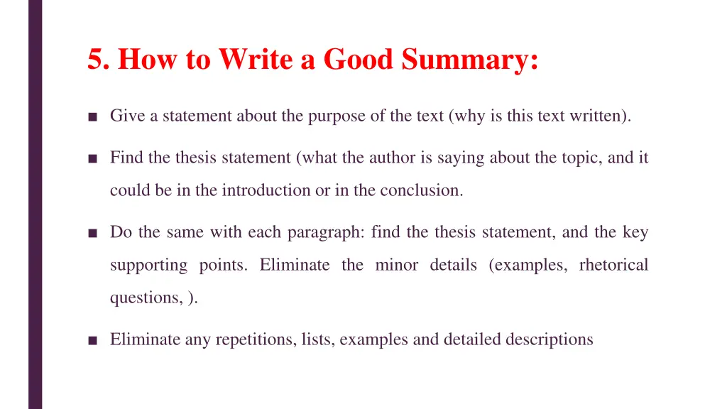5 how to write a good summary 1