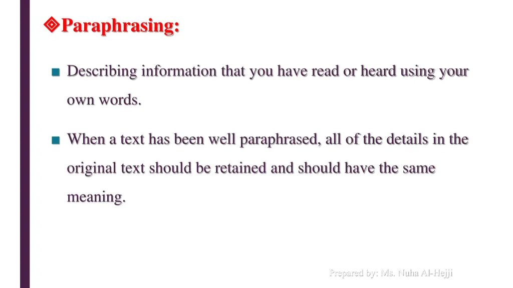 paraphrasing