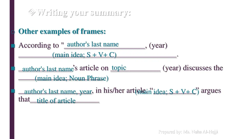 writing your summary 4