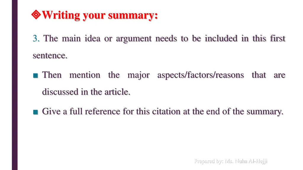 writing your summary 5