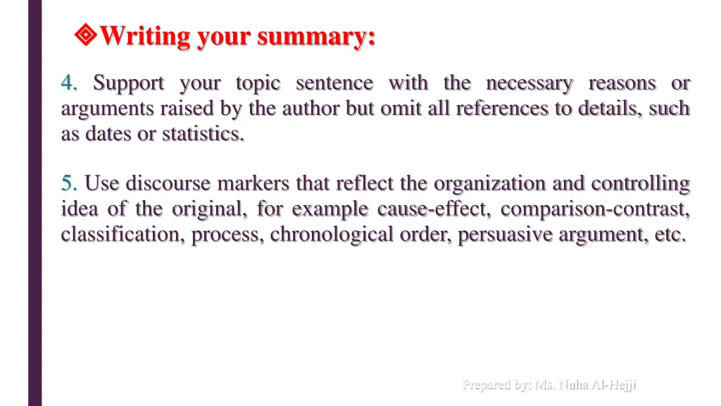 writing your summary 6