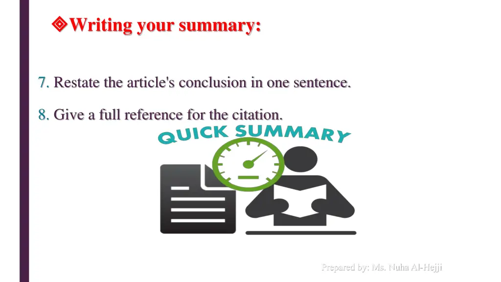 writing your summary 8
