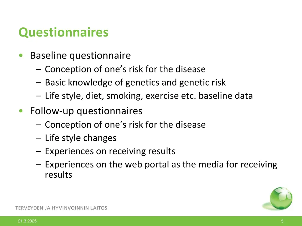 questionnaires