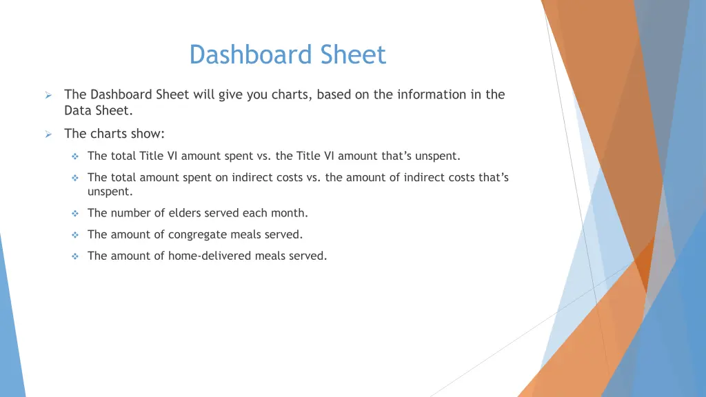 dashboard sheet