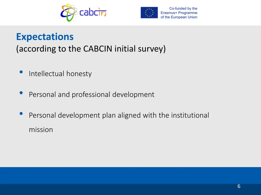 expectations according to the cabcin initial