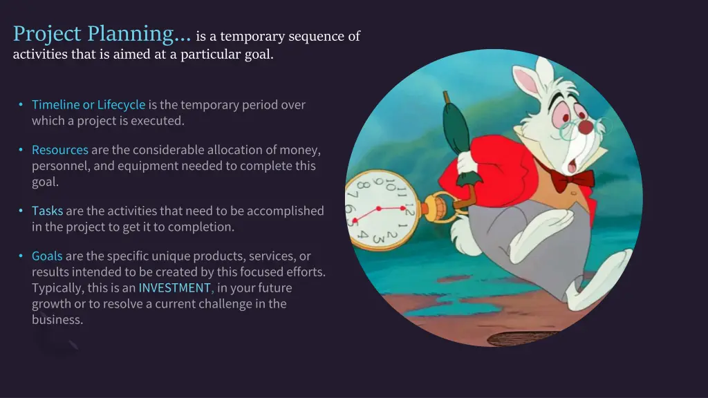project planning is a temporary sequence