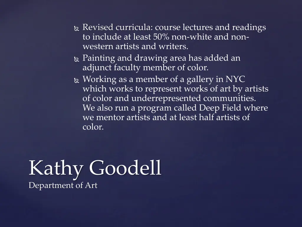 revised curricula course lectures and readings