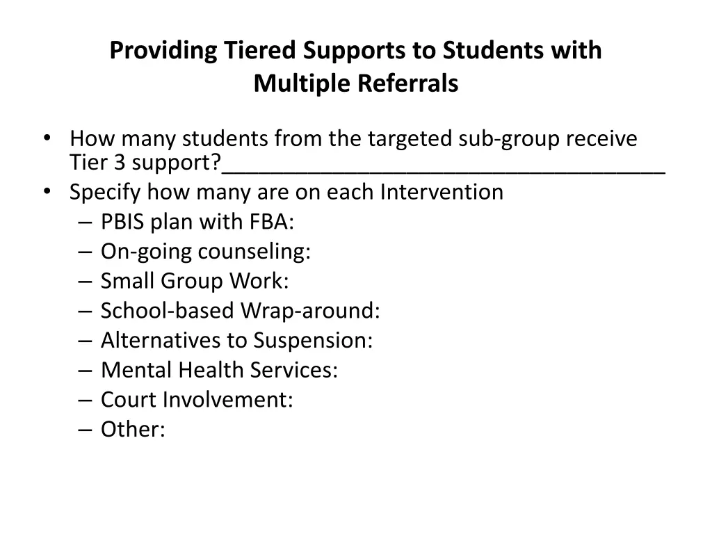 providing tiered supports to students with