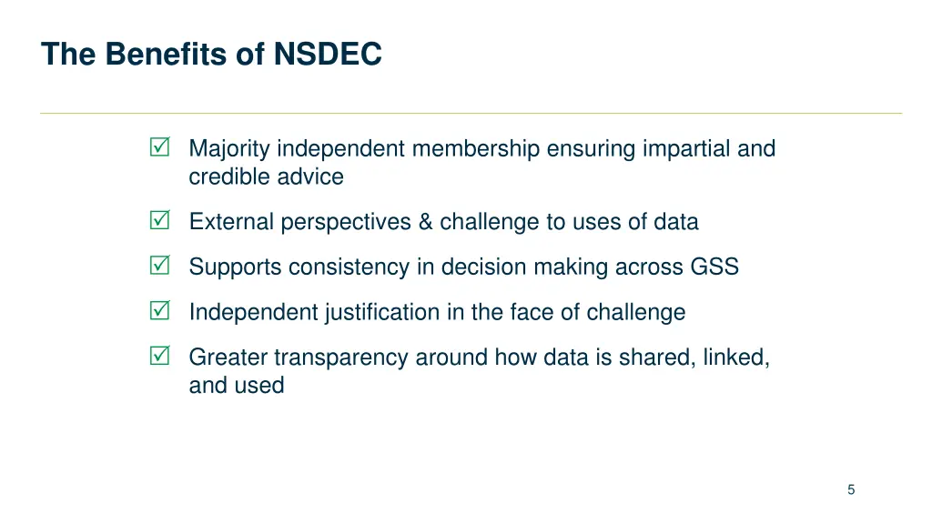the benefits of nsdec