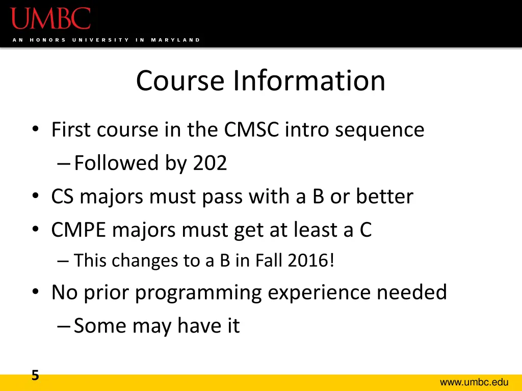 course information