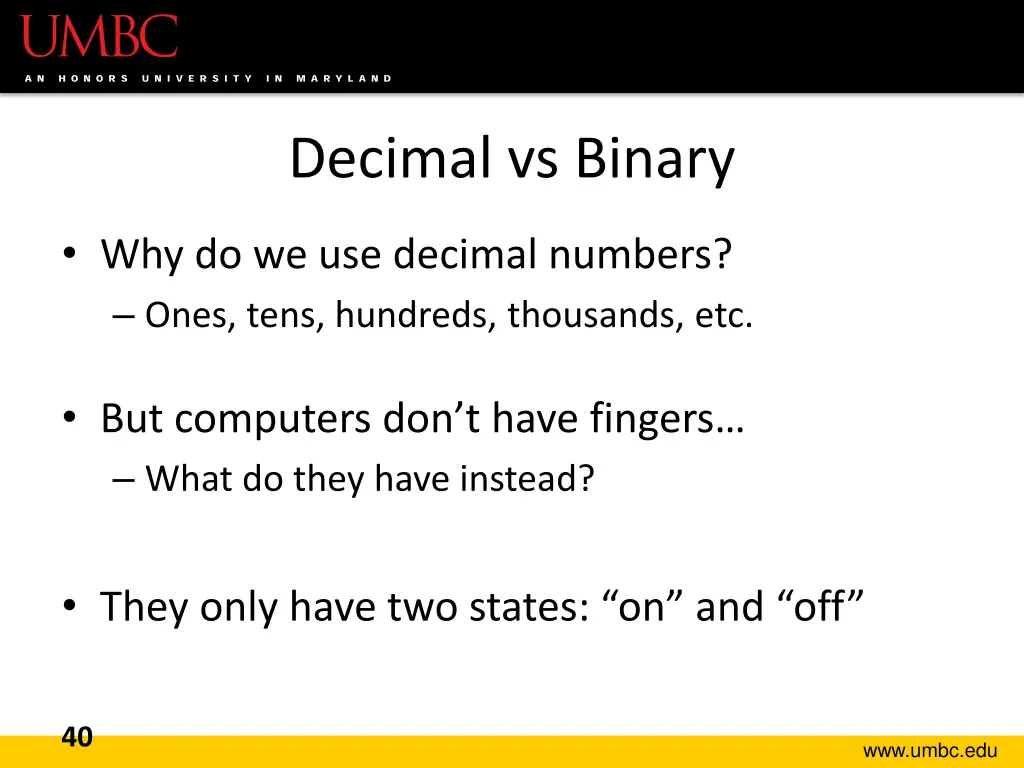 decimal vs binary