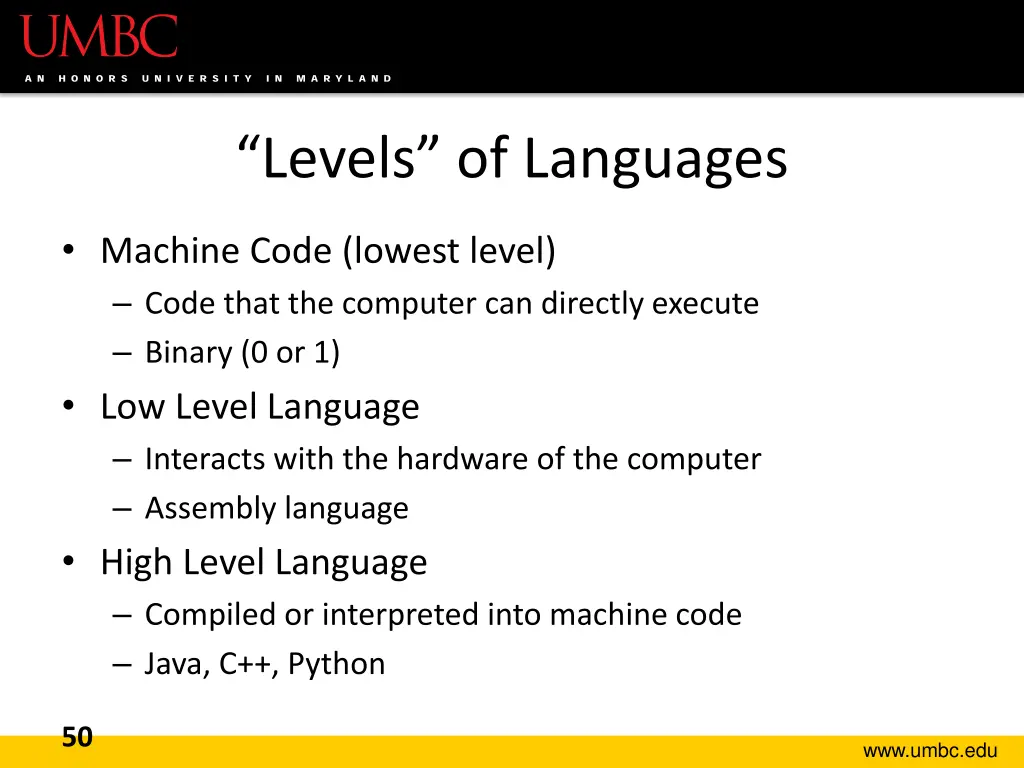 levels of languages