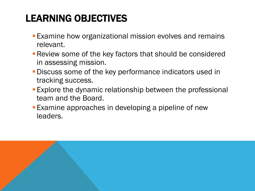 learning objectives learning objectives