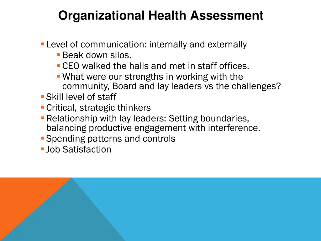 organizational health assessment