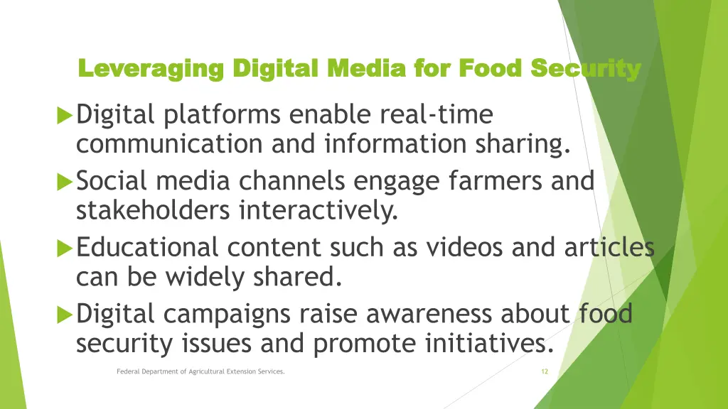 leveraging digital media for food security