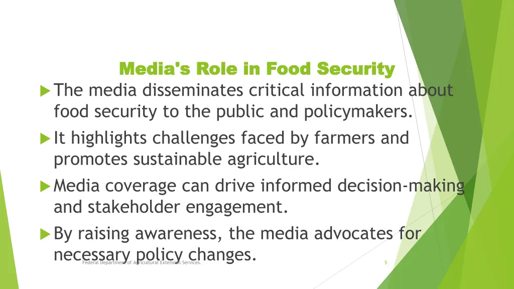 media s role in food security media s role