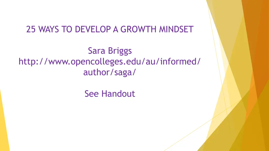25 ways to develop a growth mindset