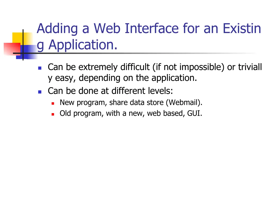 adding a web interface for an existin
