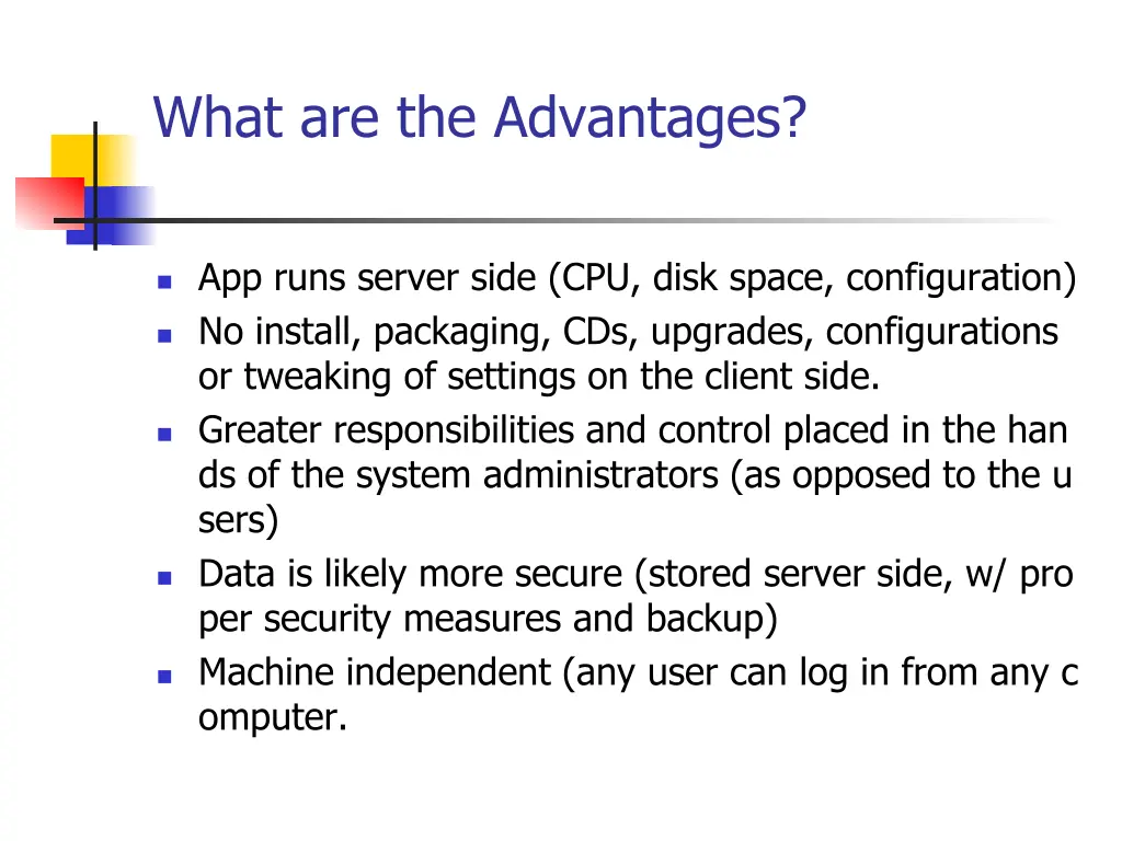 what are the advantages