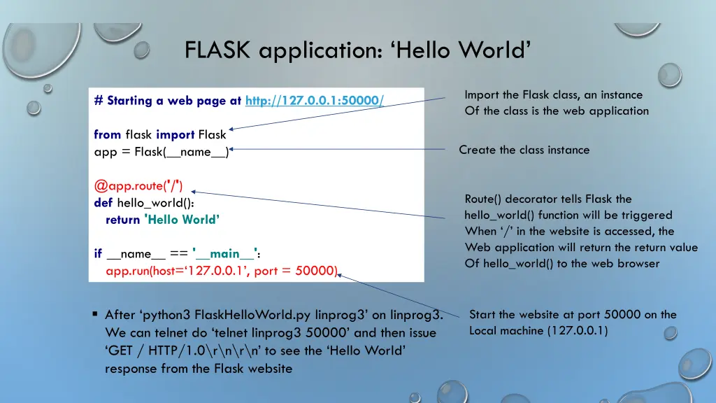 flask application hello world