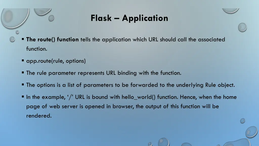 flask application