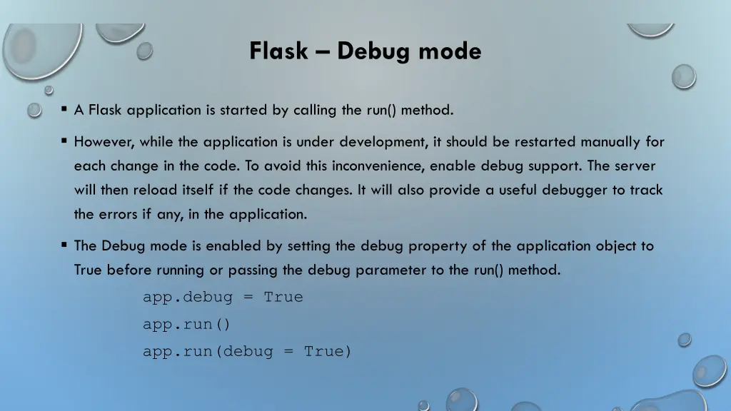 flask debug mode